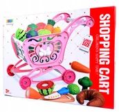 Zabawy w naśladowanie dorosłych - WÓZEK SKLEPOWY WARZYWA DO ZABAWY DO KROJENIA SZTUCZNE JEDZENIE - miniaturka - grafika 1