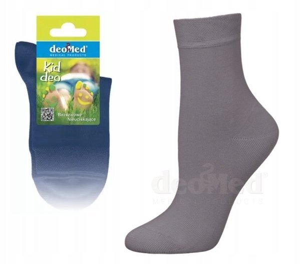 Skarpetki Dziecięce Skarpety Bezszwowe Deomed Kid Deo Bawełniane Szar 30-32