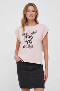 Koszulki sportowe damskie - Pepe Jeans t-shirt bawełniany Bianca kolor różowy - grafika 1
