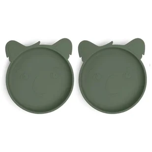 Nuuroo silikonowe talerzyki obiadowe duże 2 szt KOALA Dusty Green - Miseczki i talerzyki dla dzieci - miniaturka - grafika 1