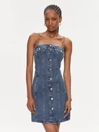 Sukienki - MICHAEL Michael Kors Sukienka jeansowa MR4823CFAU Niebieski Slim Fit - miniaturka - grafika 1