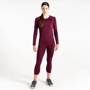 Dare 2b - Damska Bielizna Termoaktywna Legginsy 3/4 In The Zone Fioletowy, Rozmiar: L/XL - Spodnie sportowe damskie - miniaturka - grafika 1