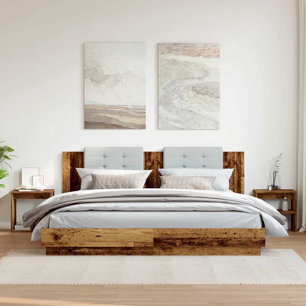 vidaXL Szafki nocne 2 szt. Wygląd drewna z odzysku 40x30x40 cm materiał drewnopochodny