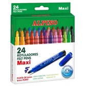 Przybory szkolne - Flamastry MAXI pisaki ALPINO 24 sztuki - miniaturka - grafika 1