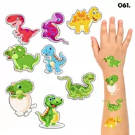 Zabawki kreatywne - TATUAŻE ZMYWALNE DLA DZIECI TYMCZASOWE DINO DINOZAURY - 8 EL. / 150 WZORÓW - miniaturka - grafika 1