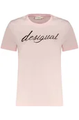 Koszulki i topy damskie - RÓŻOWA KOSZULKA DAMSKA Z KRÓTKIM RĘKAWEM DESIGUAL - miniaturka - grafika 1