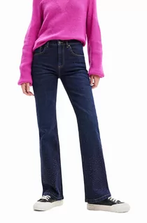 Spodnie damskie - Desigual jeansy x Disney damskie medium waist - grafika 1