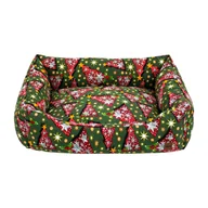 Drapaki dla kotów - Legowisko Dogguru z motywem świątecznym, choinki, zielone - miniaturka - grafika 1