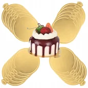 Dodatki do ciast w proszku - Podkład pod tort złoty okrągły monoporcje podkładka bankietówka 8cm 20 szt - miniaturka - grafika 1