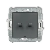 Wyłączniki światła i elektryczne - Wyłącznik podwójny dźwigniowy Karlik ICON - grafit mat - miniaturka - grafika 1