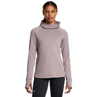 Koszulki sportowe damskie - Damski longsleeve do biegania z kapturem Under Armour UA Le Cw Balaclava Hoodie - beżowy - UNDER ARMOUR - miniaturka - grafika 1