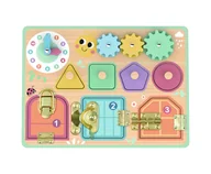 Tablice dla dzieci - TOOKY TOY Tablica Manipulacyjna Zamki Zębatki Sorter Zegar - miniaturka - grafika 1