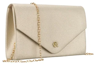 Wieczorowa torebka damska ROVICKY klasyczna kopertówka na łańcuszku skóra ekologiczna mała elegancka wizytowa do ręki lub na ramię złota - Torebki damskie - miniaturka - grafika 1