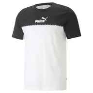 Koszulki sportowe męskie - Męska koszulka Essentials Block Tape PUMA Black - miniaturka - grafika 1