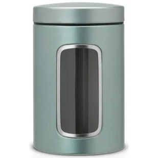 Brabantia Pojemnik z okienkiem 1,4L metaliczny miętowy BR 48-43-60 - Pojemniki kuchenne - miniaturka - grafika 1