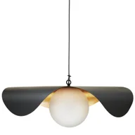 Lampy sufitowe - Wisząca lampa ENZO ST-F22020601-D80 black szklana kula czarny złoty - miniaturka - grafika 1