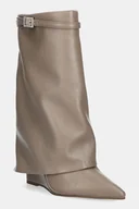 Botki damskie - Steve Madden botki Shocker damskie kolor beżowy na koturnie 11002871 - miniaturka - grafika 1