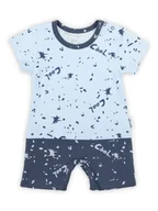 Kombinezony dla dzieci - Niemowlęcy rampers w plamki granatowy Nicol,r.68 - miniaturka - grafika 1