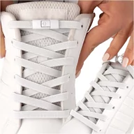 Akcesoria obuwnicze - Sznurówki bez wiązania butów elastyczne białe sznurowadła z białą zapinką - miniaturka - grafika 1