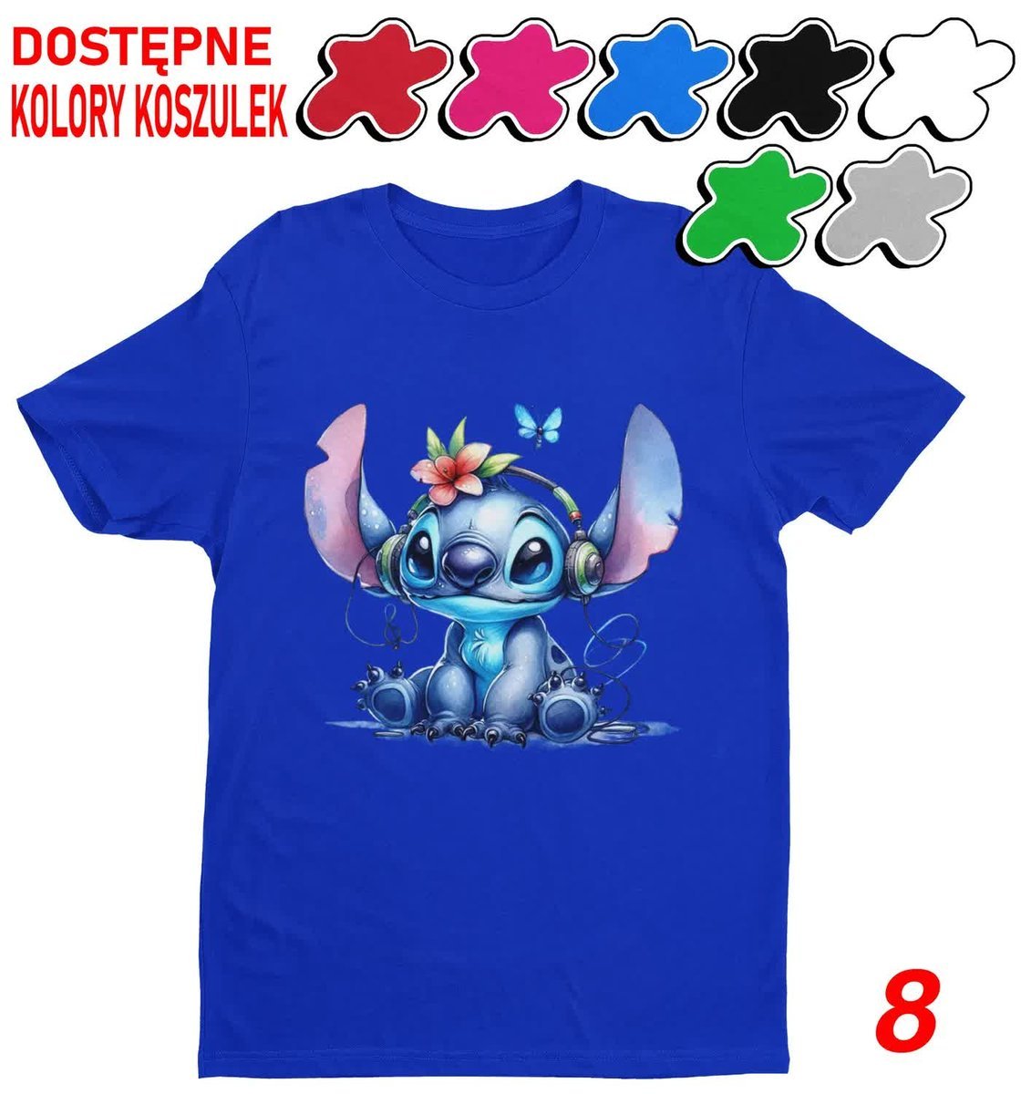 Koszulka Dziecięca Z Nadrukiem Stitch Stich Angel Dużo Wzorów -M 134-140