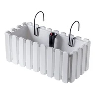 Donice - Skrzynka Glifada 40 cm z uchwytami i systemem nawadniającym, biała - miniaturka - grafika 1