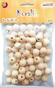 [BS] KORALIKI DREWNIANE 14MM PJ-3549 80SZT. ALIGA - Scrapbooking - miniaturka - grafika 1