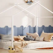 Łóżka dla dzieci i młodzieży - Łóżko Hut 140x200 cm - żelazna rama - Biały - miniaturka - grafika 1