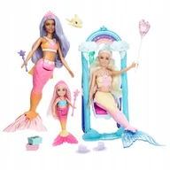 Lalki dla dziewczynek - LALKA BARBIE CHELSEA SYRENKA ZESTAW 3 lalek + akc - miniaturka - grafika 1