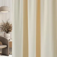 Zasłony - Zasłona na taśmie marszczącej ecru aksamitna 140 x 280 cm 1 szt. - miniaturka - grafika 1