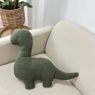 Kołdry i poduszki dla dzieci - Poduszka Dinozaur Boucle Zielony - miniaturka - grafika 1