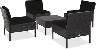 Elior Zestaw czarnych mebli ogrodowych - Shannon 4X - Meble ogrodowe - miniaturka - grafika 1