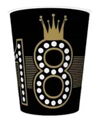 Dekoracje i nakrycia stołu na imprezę - Kubki papierowe "18" 8 szt. - miniaturka - grafika 1