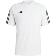 Koszulki męskie - Koszulka męska adidas Tiro 23 Competition Jersey biało-czarna  IC4565-XXL - miniaturka - grafika 1
