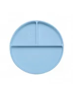 Miseczki i talerzyki dla dzieci - Bibi Silikonowy talerzyk z przyssawką niebieski - miniaturka - grafika 1