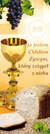 Ikony i obrazy sakralne - Baner na Boże Ciało "Ja jestem.." żółty 75x200cm - miniaturka - grafika 1