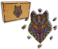 Puzzle - Puzzle Drewniane dla dzieci i dorosłych Wilk Wolf w pudełku drewnianym - miniaturka - grafika 1