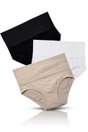 Majtki damskie - Majtki damskie bezszwowe slipy wysoki stan wyszczuplające 3 szt M/L kolory - miniaturka - grafika 1