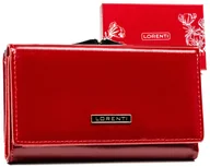Portfele - Skórzany portfel damski na karty i dokumenty z ochroną RFID portmonetka na bigiel Lorenti, czerwony - miniaturka - grafika 1