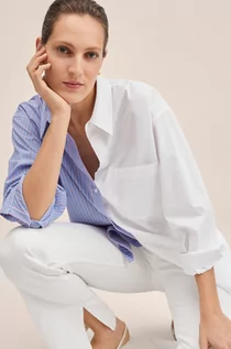 Koszule damskie - Mango koszula bawełniana Mixta damska kolor biały relaxed z kołnierzykiem klasycznym - grafika 1
