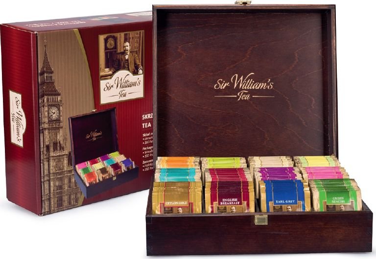 Sir Williams Zestaw herbat w skrzynce - 12 różnych herbat - łącznie 180 saszetek
