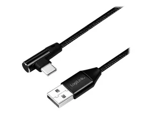 LogiLink USB-C 1.0m kątowy czarny CU0138 - Kable USB - miniaturka - grafika 2