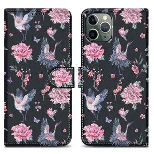 Etui Do Apple iPhone 11 PRO MAX Pokrowiec w Żuraw & Kwiat No. 9 Etui Case Cover Obudowa Ochronny Cadorabo - Etui i futerały do telefonów - miniaturka - grafika 1