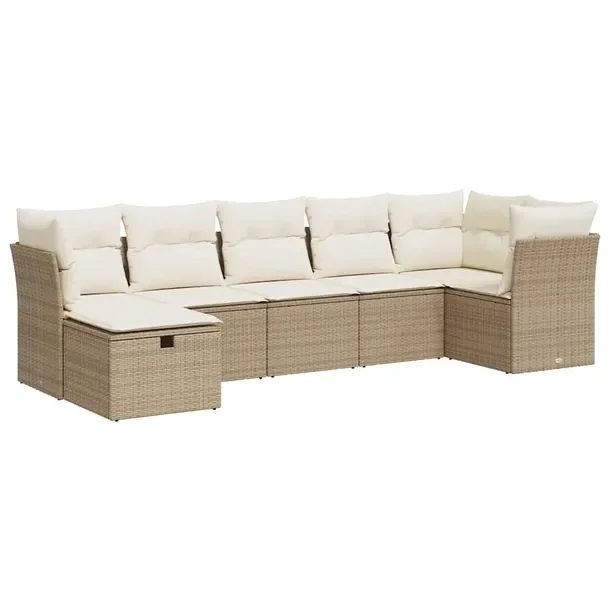 Zestaw mebli ogrodowych z rattanem PE, beżowy, wymiary: 62x62x69 cm, 55x62