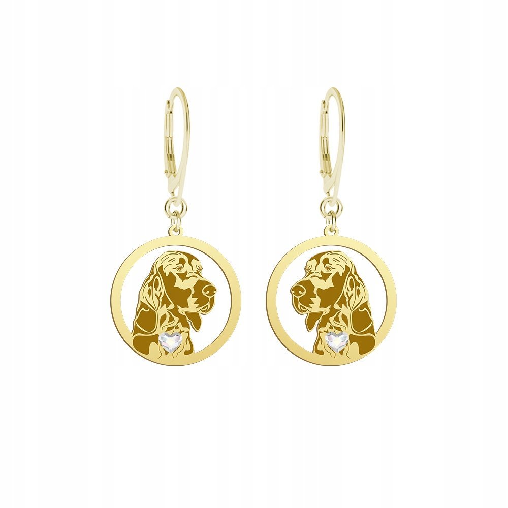 Kolczyki Złote z psem Irish Red Setter 925 Biżuteria Prezent GRAWER GRATIS