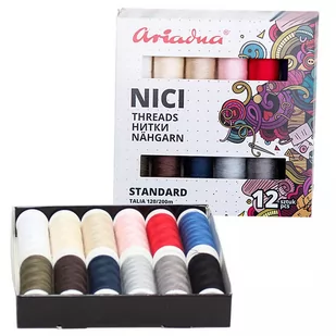 Zestaw 12 nici Ariadna Talia 120 - Akcesoria i części do maszyn do szycia Zestaw 12 nici Ariadna Talia 120 - Akcesoria i części do maszyn do szycia - miniaturka - grafika 1