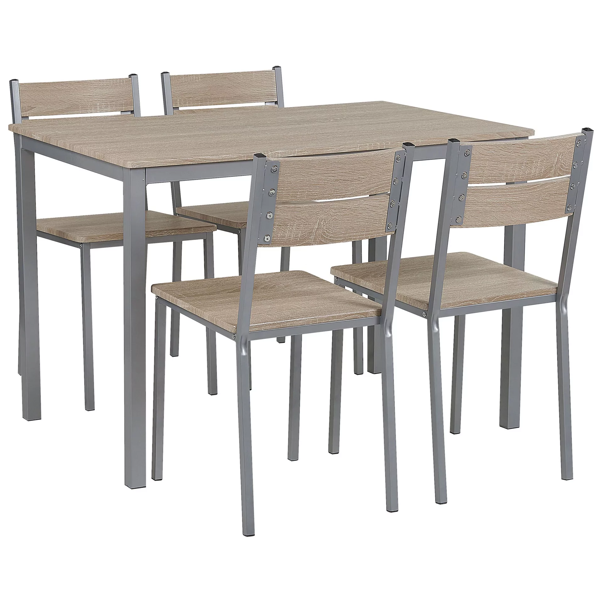Beliani Beliani Zestaw do jadalni stół i 4 krzesła jasne drewno z białym BLUMBERG