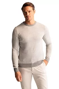 DeFacto Męski sweter z dzianiny z długim rękawem okrągły dekolt - slim fit sweter dla mężczyzn topy (szary melanż, S), szary melanż, S - Koszulki męskie - miniaturka - grafika 1