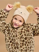 Czapki dla dzieci - Sinsay - Czapka z futrzanymi pomponami - beżowy - miniaturka - grafika 1