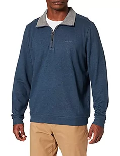 Pierre Cardin Męska bluza stojąca z kołnierzem z zamkiem błyskawicznym z podwójnym zapięciem na zamek błyskawiczny z Tencel bluza, niebieski, M - Bluzy męskie - miniaturka - grafika 1