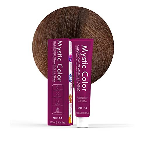 Mystic Color - kakao blond farba 7,7 - farba do włosów - profesjonalna farba kremowa długotrwała - z hydrolizowaną keratyną, olejkiem arganowym i nagietkiem - 100 ml
